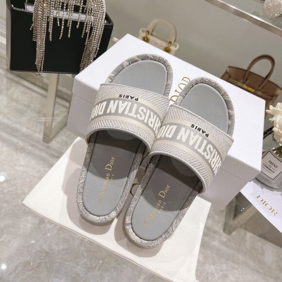 Christian Dior Oblique Denim D-Way Platform Sandal in Gray - Picture 9 of 9